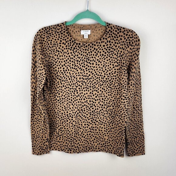 J. Crew Sweaters - J. Crew Wild Cheetah Print Teddie Lightweight Sweater sz XS